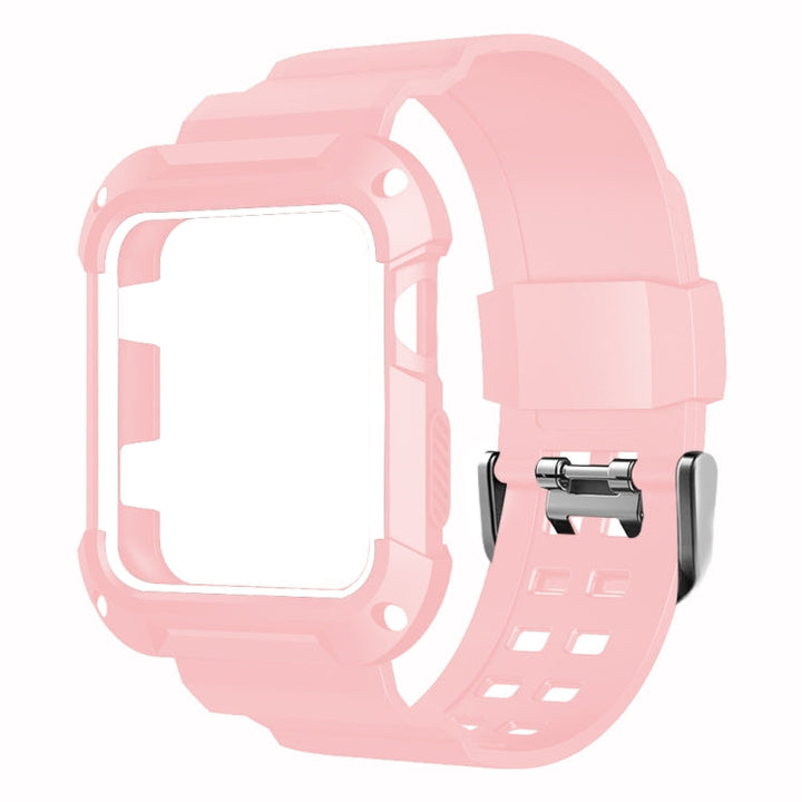 Lisslune | For Apple Watch 3 / 2 / 1 Generation 38mm All-In-One Silicone Band (Pink + White)