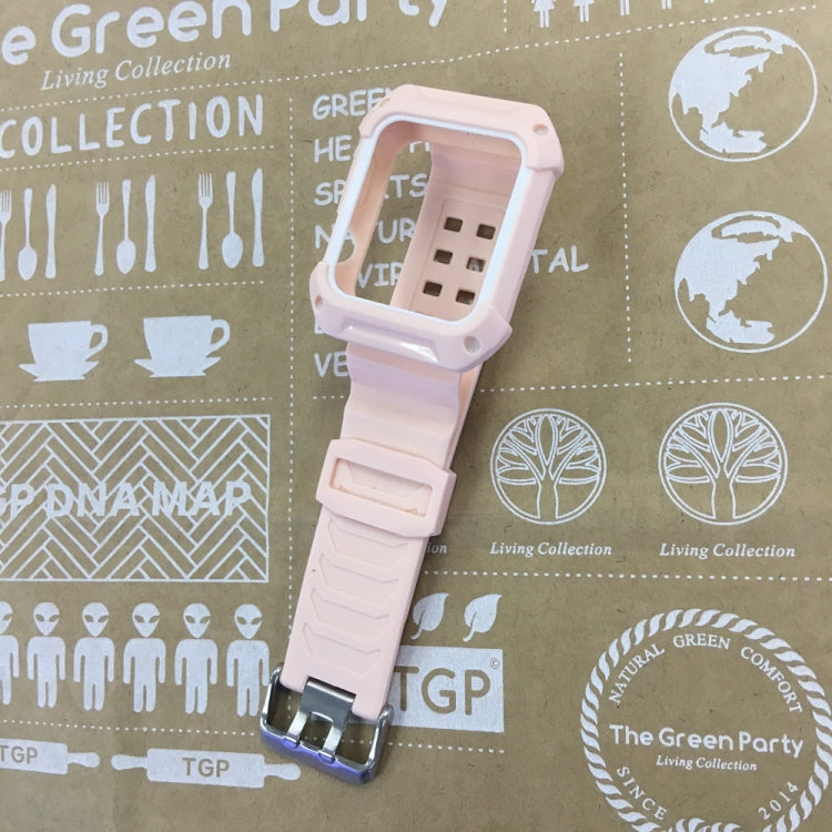 Lisslune | For Apple Watch 3 / 2 / 1 Generation 38mm All-In-One Silicone Band (Pink + White)