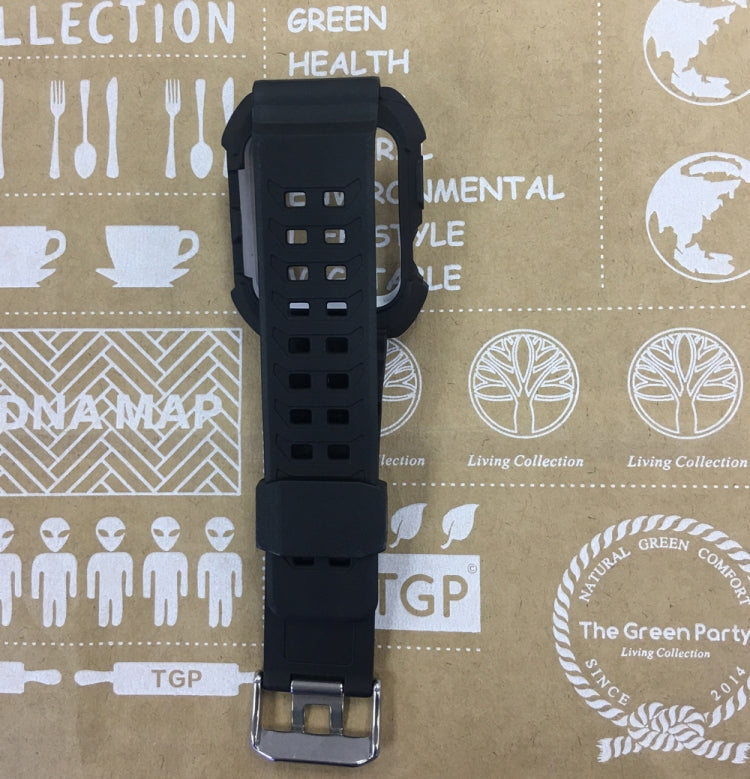 Lisslune | For Apple Watch 3 / 2 / 1 Generation 38mm All-In-One Silicone Strap (Black + White)