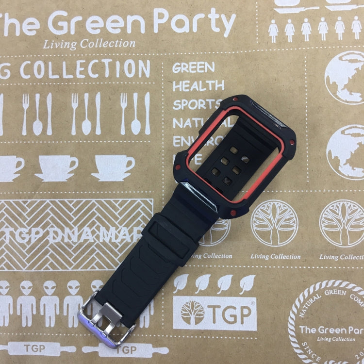 Lisslune | For Apple Watch 3 / 2 / 1 Generation 38mm All-In-One Silicone Strap (Black + Red)