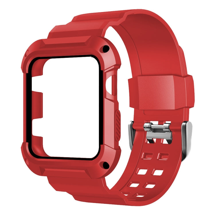 Lisslune | For Apple Watch 3 / 2 / 1 Generation 38mm All-In-One Silicone Strap (Red + Black)