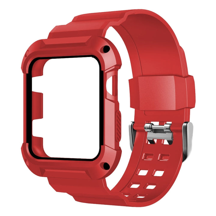 Lisslune | For Apple Watch 3 / 2 / 1 Generation 38mm All-In-One Silicone Strap (Red + Black)