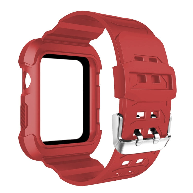 Lisslune | For Apple Watch 3 / 2 / 1 Generation 38mm All-In-One Silicone Strap (Red + Black)
