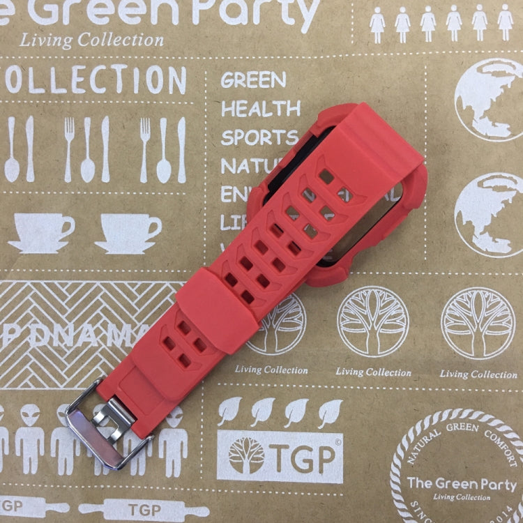 Lisslune | For Apple Watch 3 / 2 / 1 Generation 38mm All-In-One Silicone Strap (Red + Black)