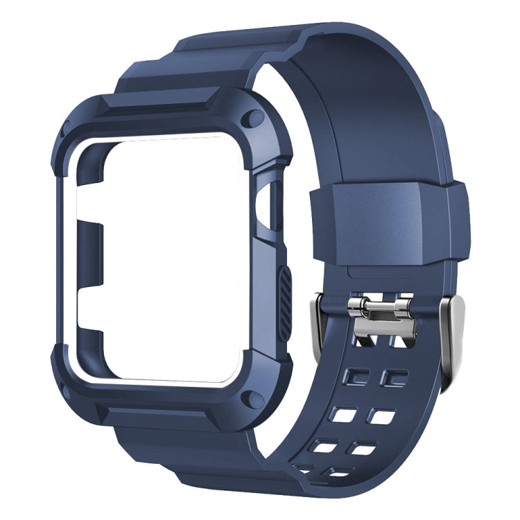 Lisslune | For Apple Watch 3 / 2 / 1 Generation 38mm All-in-One Silicone Band (Blue + White)
