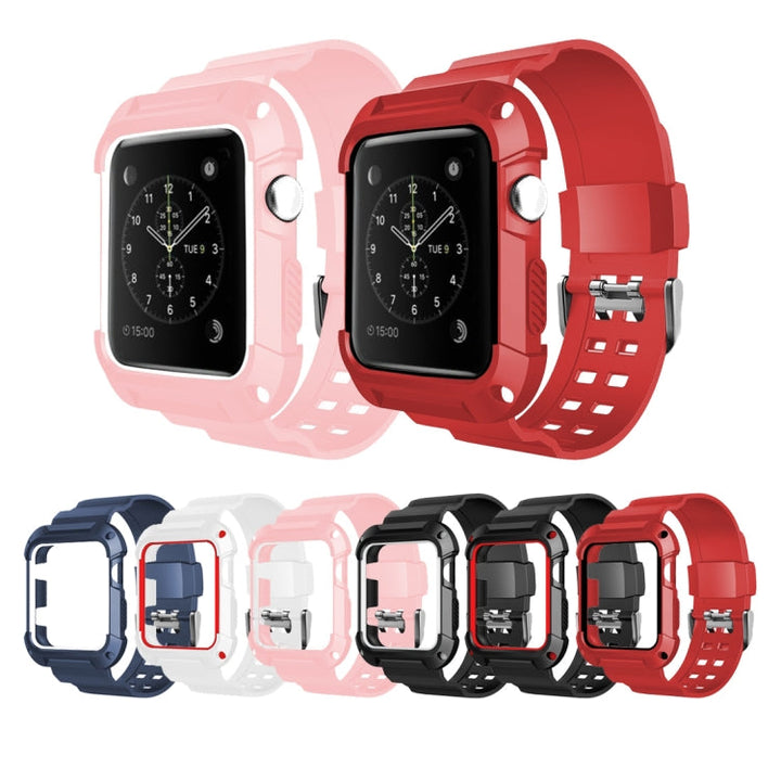 Lisslune | For Apple Watch 3 / 2 / 1 Generation 38mm All-In-One Silicone Strap (Red + Black)