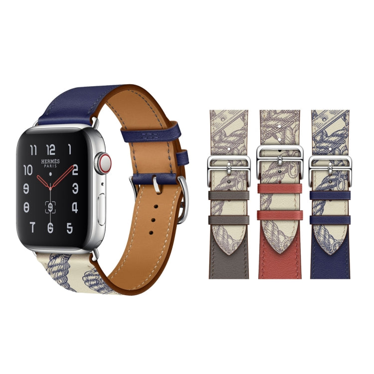 Lisslune | For Apple Watch 3 / 2 / 1 Generation 42mm Universal Silk Screen Psingle-ring Watch Strap (Blue)
