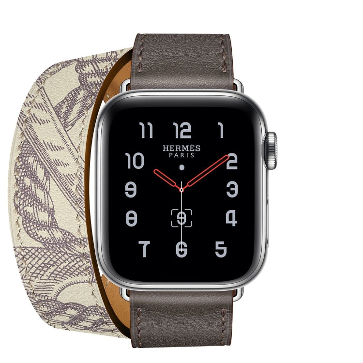 Lisslune | For Apple Watch 3 / 2 / 1 Generation 38 mm Universal Screen Printing Double Loop Watch Band (Gray)