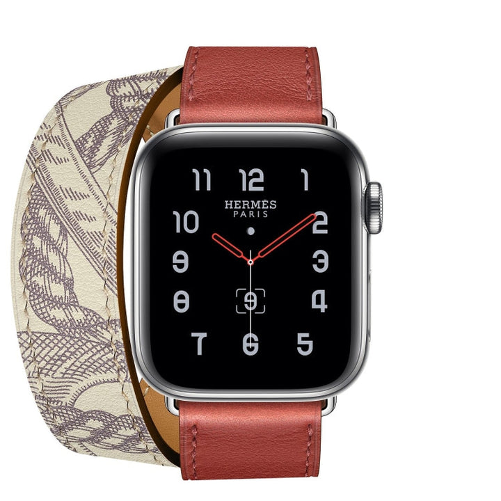 Lisslune | For Apple Watch 3 / 2 / 1 Generation 38mm Universal Screen Print Double Loop Watch Band (Red)