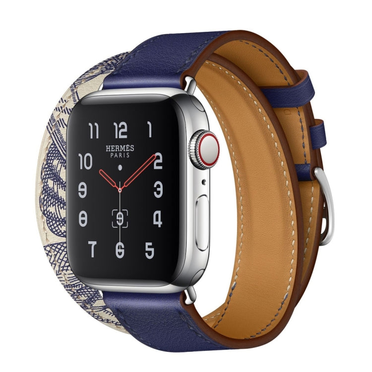 Lisslune | For Apple Watch 3 / 2 / 1 Generation 42mm Universal Screen Print Double Loop Watch Strap (Blue)