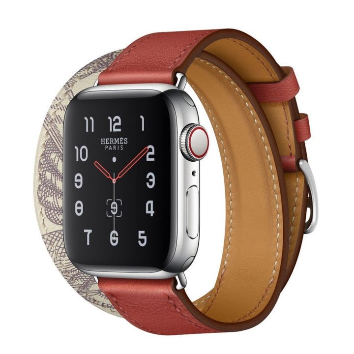 Lisslune | For Apple Watch 3 / 2 / 1 Generation 42mm Universal Screen Print Double Loop Watch Band (Red)