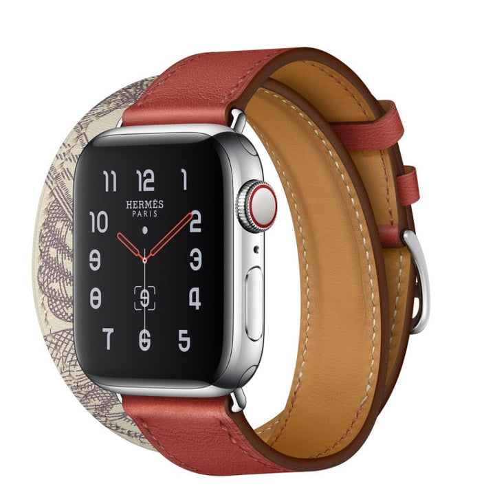 Lisslune | For Apple Watch 3 / 2 / 1 Generation 42mm Universal Screen Print Double Loop Watch Band (Red)