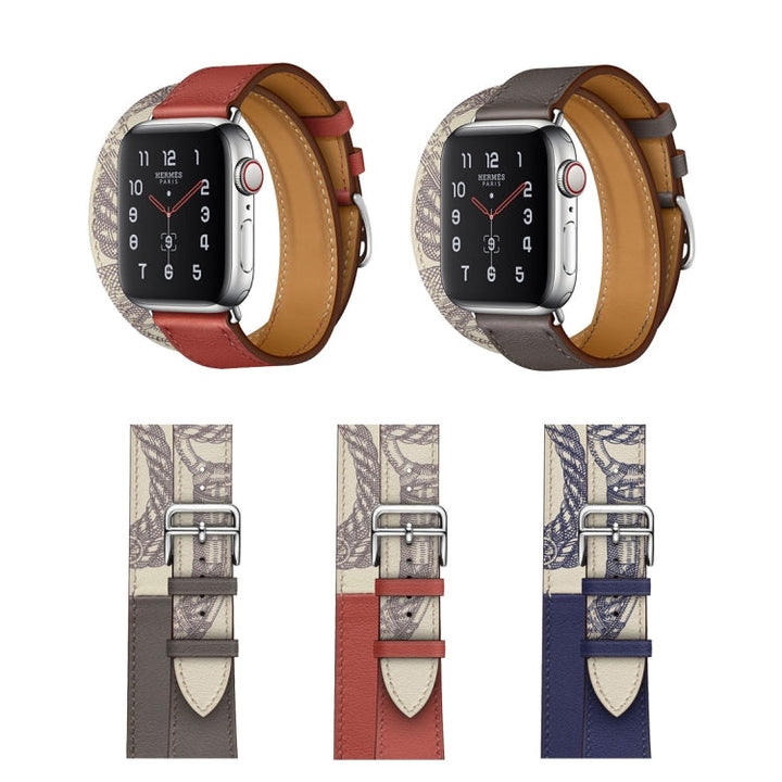 Lisslune | For Apple Watch 3 / 2 / 1 Generation 42mm Universal Screen Printing Double Loop Watch Strap (Grey)