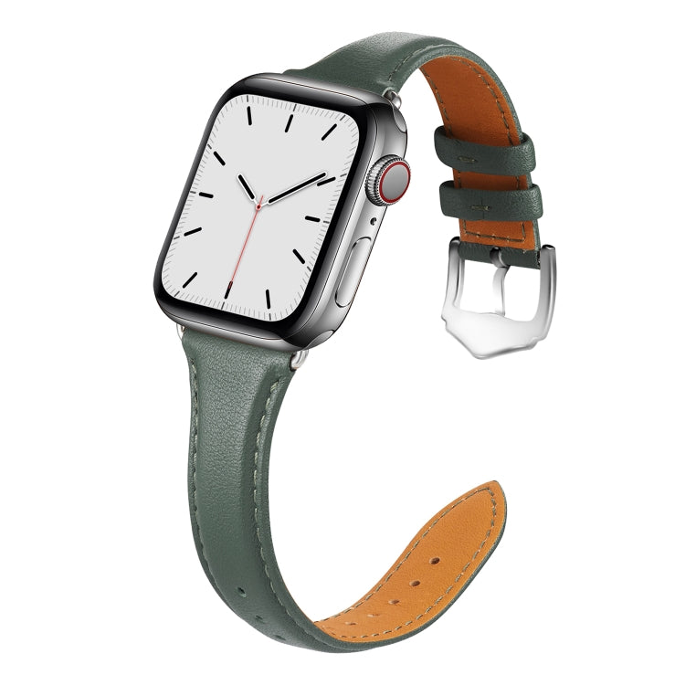 Lisslune | For Apple Watch 3 / 2 / 1 Generations 42mm Universal Slim Leather Band (Black Green)