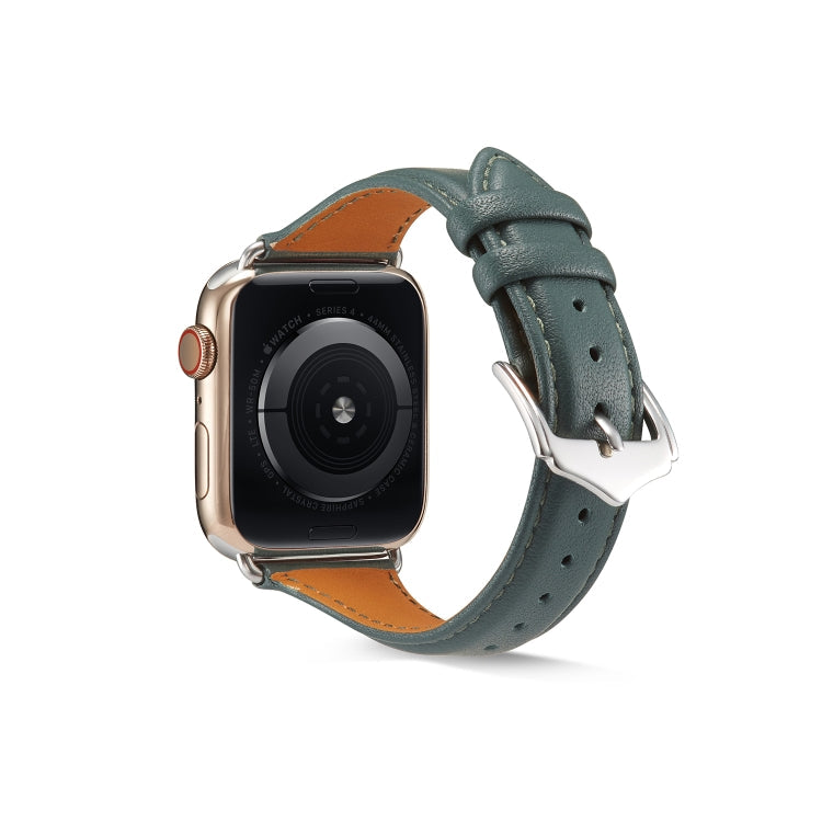 Lisslune | For Apple Watch 3 / 2 / 1 Generations 42mm Universal Slim Leather Band (Black Green)
