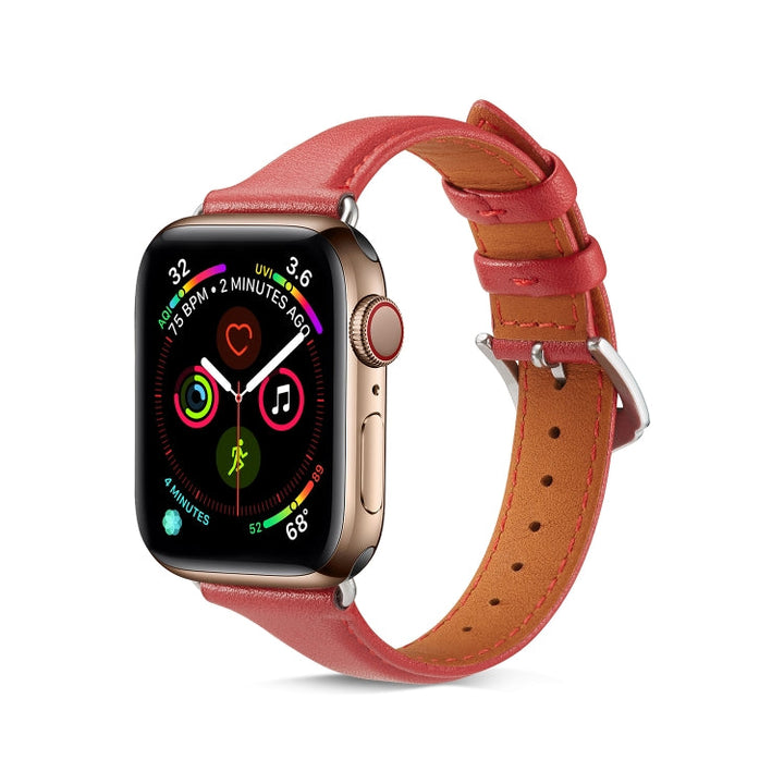 Lisslune | For Apple Watch 3 / 2 / 1 generations 42mm universal thin leather strap (Red)