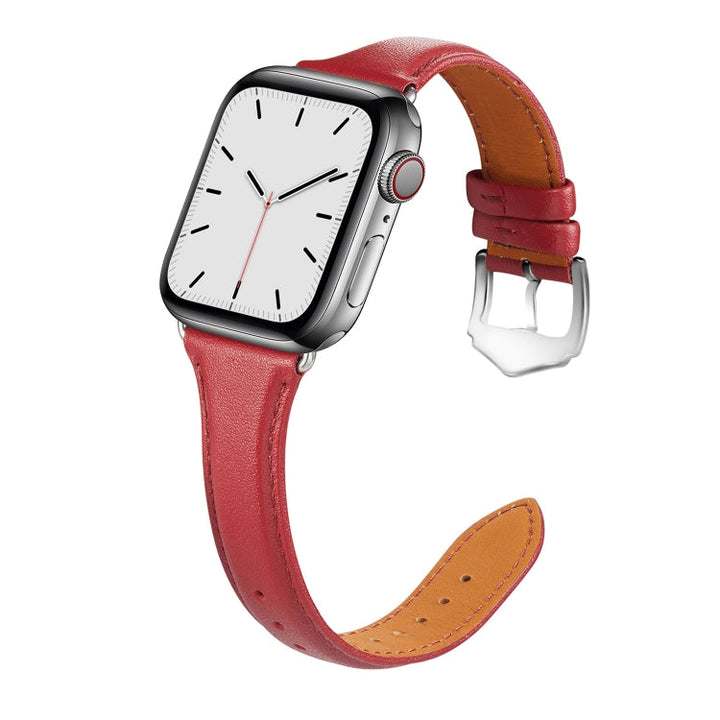 Lisslune | For Apple Watch 3 / 2 / 1 generations 42mm universal thin leather strap (Red)