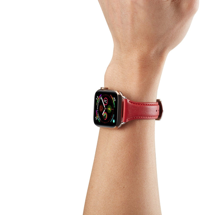 Lisslune | For Apple Watch 3 / 2 / 1 generations 42mm universal thin leather strap (Red)