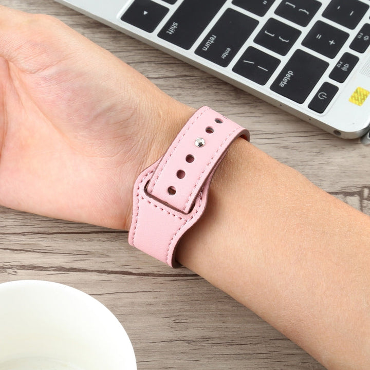 Lisslune | For Apple Watch 3 / 2 / 1 Generation 42mm Universal Buckle Leather Strap (Pink)