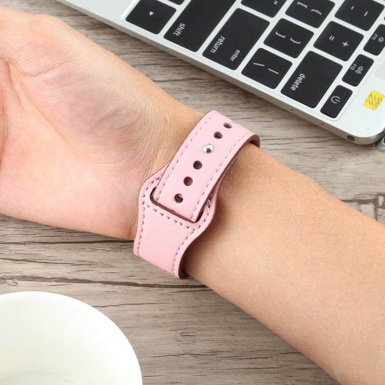 Lisslune | For Apple Watch 3 / 2 / 1 Generation 38mm Universal Buckle Leather Strap (Pink)