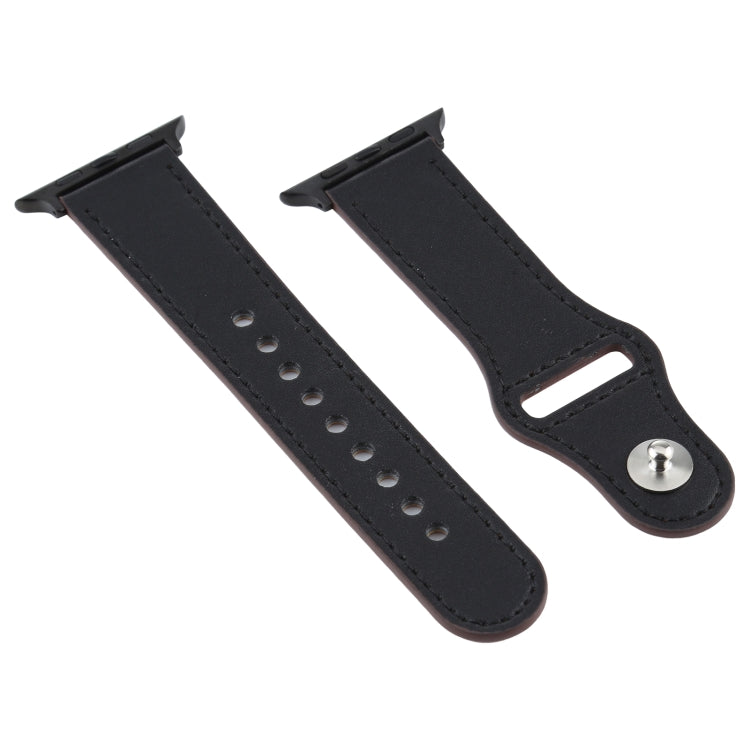Lisslune | For Apple Watch 3 / 2 / 1 Generation 38mm Universal Buckle Leather Band (Black)