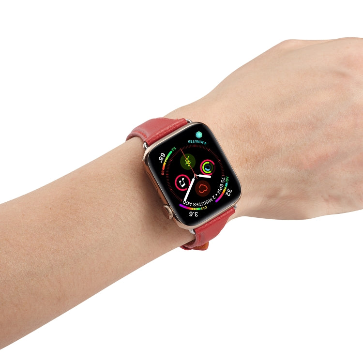 Lisslune | For Apple Watch 3 / 2 / 1 generations 38mm Universal thin leather band (Red)