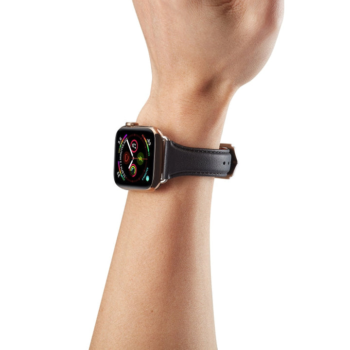 Lisslune | For Apple Watch 3 / 2 / 1 generations 38mm Universal Thin Leather Band (Black)