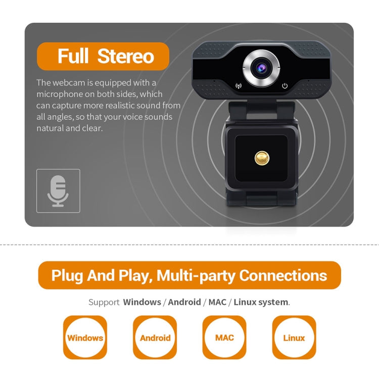 Lisslune | HD 1080P Webcam with Integrated Microphone Smart Webcam USB Streaming Beauty Live Camera for Computer Android TV