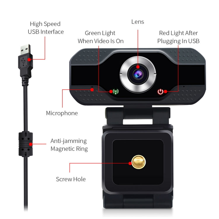 Lisslune | HD 1080P Webcam with Integrated Microphone Smart Webcam USB Streaming Beauty Live Camera for Computer Android TV