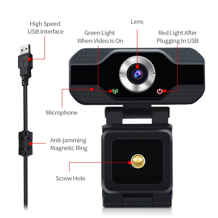 Lisslune | HD 1080P Webcam with Integrated Microphone Smart Webcam USB Streaming Beauty Live Camera for Computer Android TV