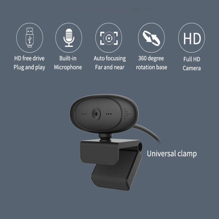 Lisslune | Full HD 1080P Webcam with integrated microphone Smart Webcam USB Streaming Live Camera with noise reduction