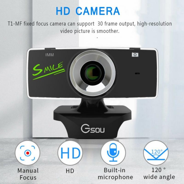 Lisslune | Gsou B18S HD Webcam with built-in microphone Smart webcam USB streaming live camera with noise cancellation