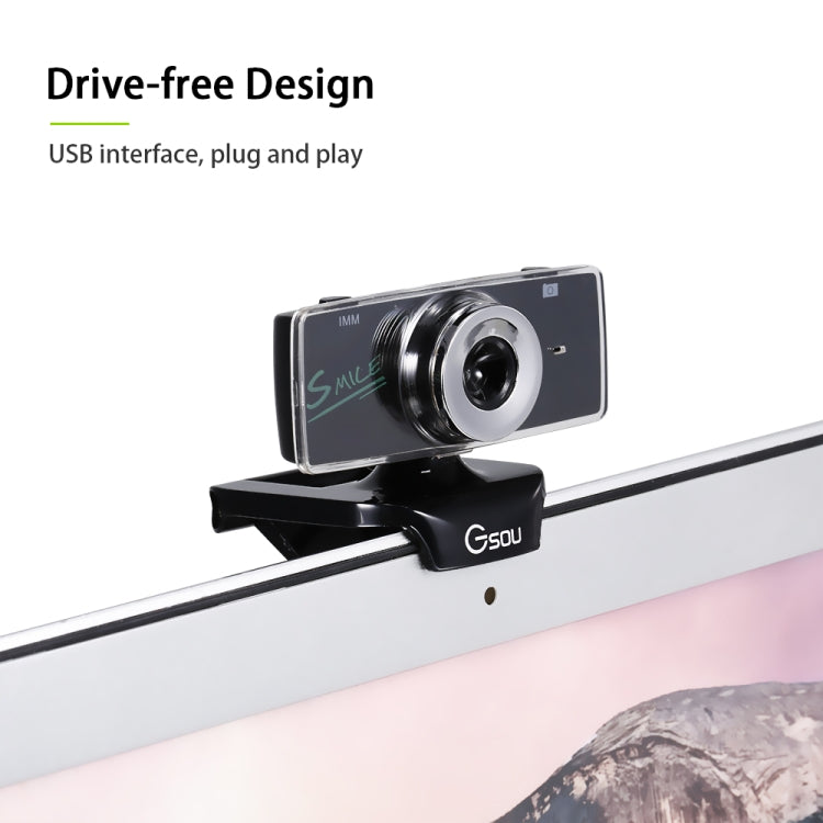 Lisslune | Gsou B18S HD Webcam with built-in microphone Smart webcam USB streaming live camera with noise cancellation