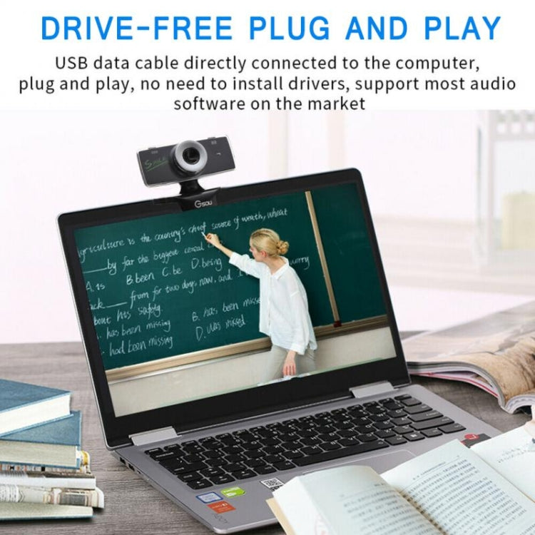 Lisslune | Gsou B18S HD Webcam with built-in microphone Smart webcam USB streaming live camera with noise cancellation