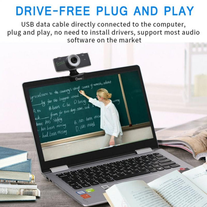 Lisslune | Gsou B18S HD Webcam with built-in microphone Smart webcam USB streaming live camera with noise cancellation