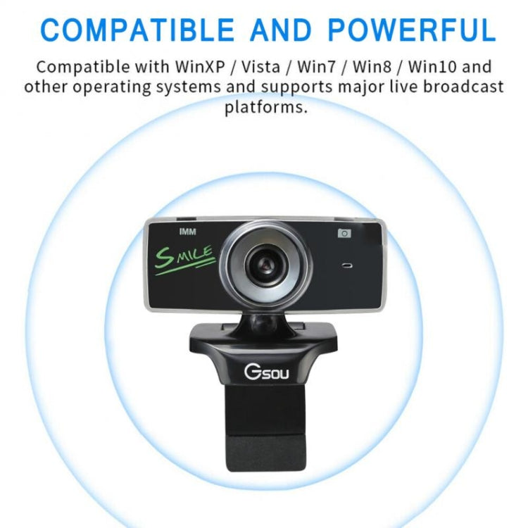 Lisslune | Gsou B18S HD Webcam with built-in microphone Smart webcam USB streaming live camera with noise cancellation
