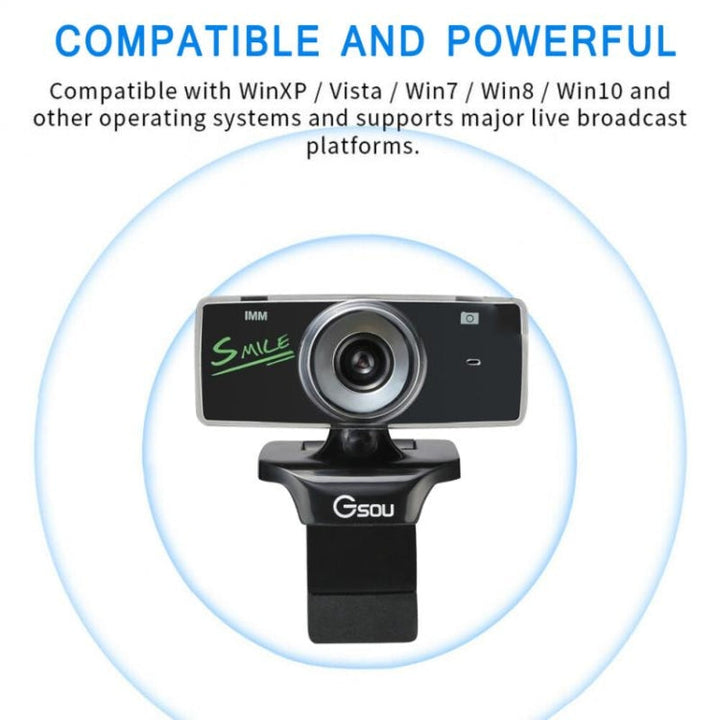 Lisslune | Gsou B18S HD Webcam with built-in microphone Smart webcam USB streaming live camera with noise cancellation