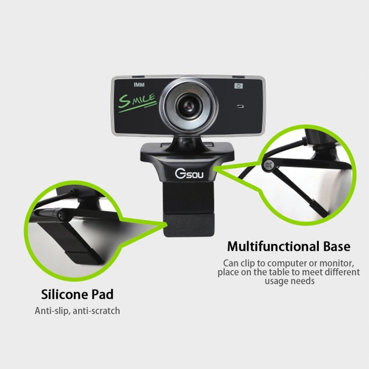 Lisslune | Gsou B18S HD Webcam with built-in microphone Smart webcam USB streaming live camera with noise cancellation