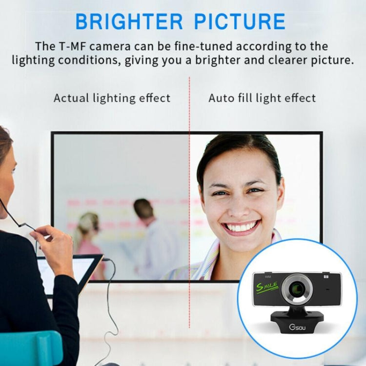 Lisslune | Gsou B18S HD Webcam with built-in microphone Smart webcam USB streaming live camera with noise cancellation