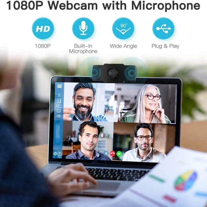 Lisslune | HD 1080P Megapixel USB Webcam with CMOS sensor and MIC for computers-PC-laptops
