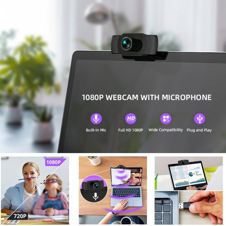 Lisslune | HD 1080P Megapixel USB Webcam with CMOS sensor and MIC for computers-PC-laptops