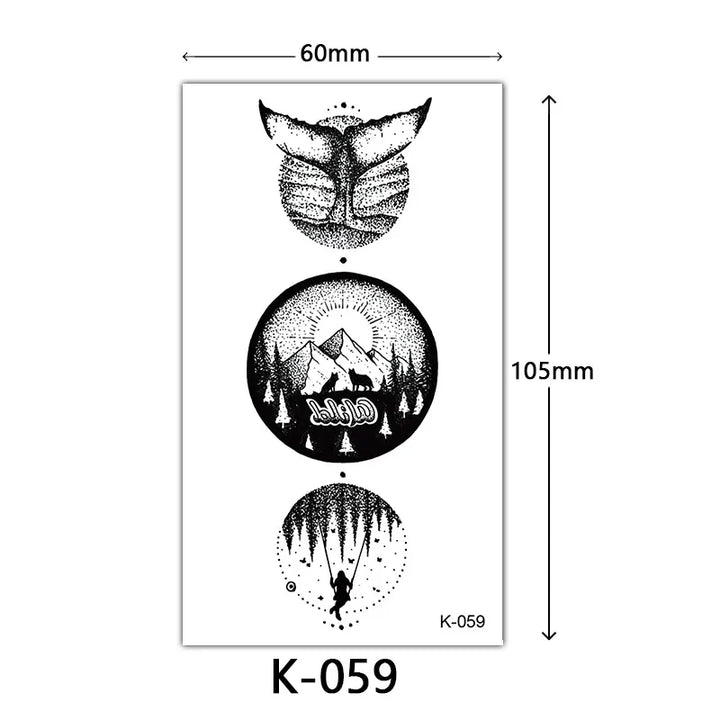 Rynx | New Temporary Tattoo Stickers Sexy Totem Butterfly Dreamcatcher Transfer Flash Tattoo Women Neck Hand Body Art Artificial Tattoos Men