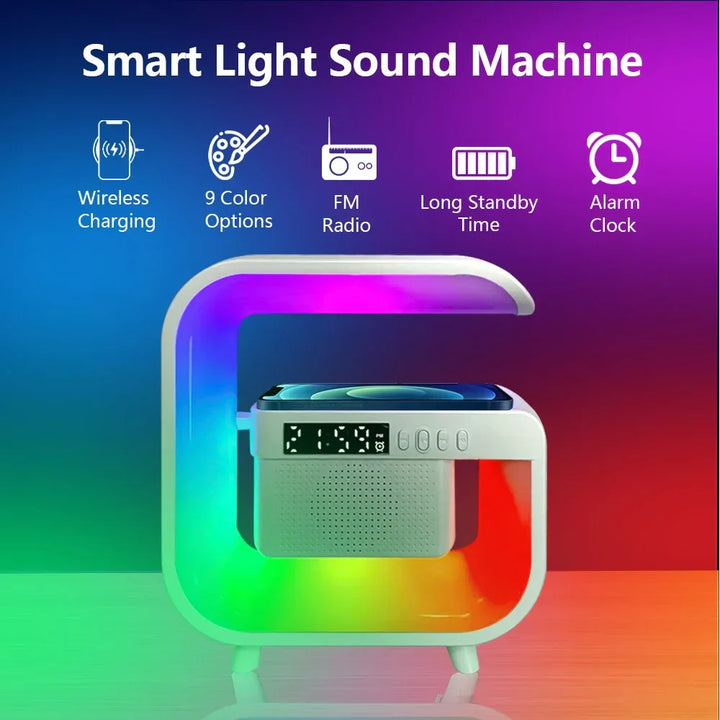 Lisslune | RGB Wireless Charging Bluetooth Futuristic Night Lamp Speaker