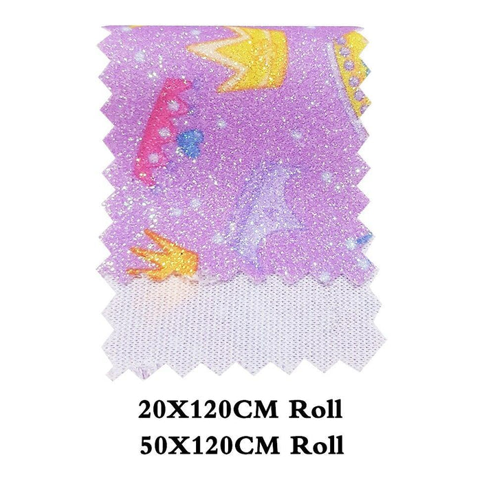 Lisslune | Sparkling Crown Glitter Fabric Roll - Premium Crafting Material for Elegant Projects