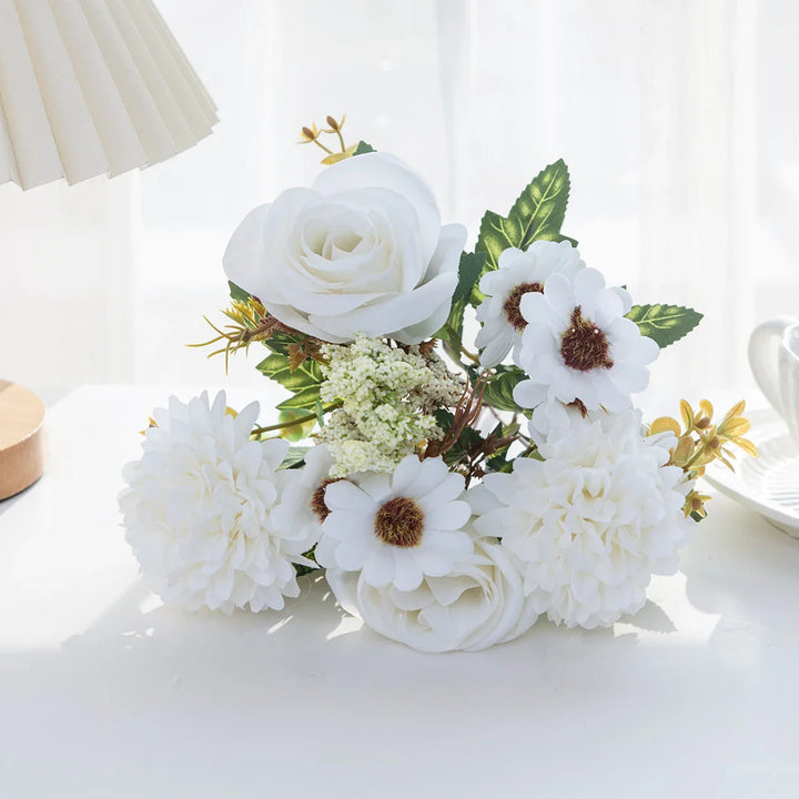 Rynx | 1PC Artificial Flowers Cheap New Year's Decoration Wedding Garden Peony Arch Christmas Home Artificial Silk Rose Hydrangea Vase for