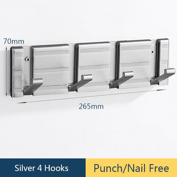 Lisslune | Stylish Gray Aluminum Wall Hooks for Modern Home Organization