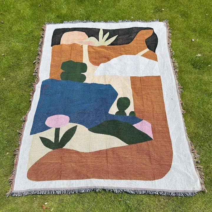 Lisslune | Pastel Landscape Throw Blanket