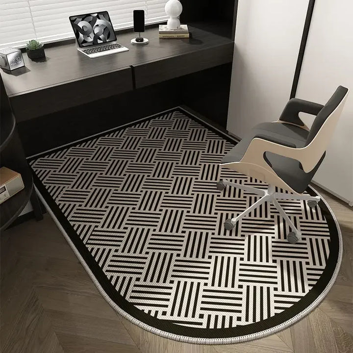 Lisslune | Winnie Geometric Office Chair Mat – Soft Washable Non-Slip Design