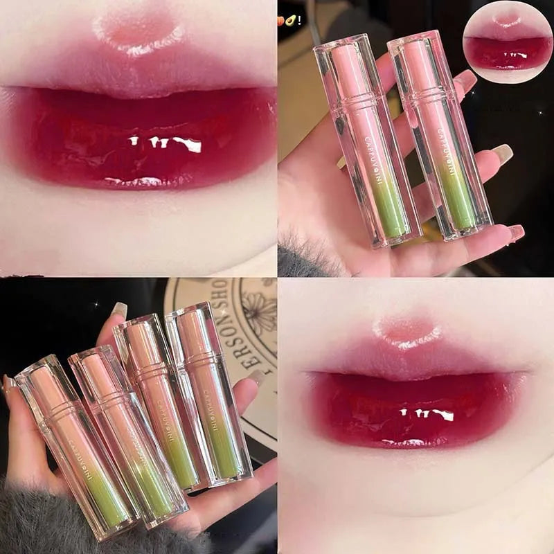 Lisslune | Ice Jelly Glossy Lip Glaze Feuchtigkeitsspendender Glas Lippen Wasser Licht Lippenstift Rose Beere Glasiert Spiegel Lippen Glanz Langanhaltendes Make-up