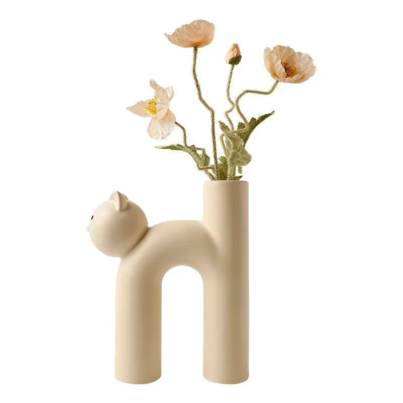 Lisslune | Mini Cat Elegant Minimal H-shaped Flower Vase